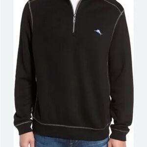 Tommy Bahama Relax Black Half-Zip Sweater